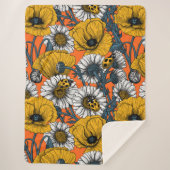 De weide is geel en blauw sherpa deken (Voorkant)