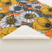 De weide is geel en blauw sherpa deken (3/4)