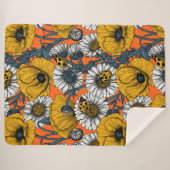 De weide is geel en blauw sherpa deken (Voorkant (horizontaal))