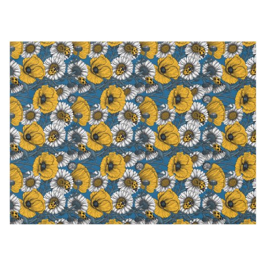 De weide is geel en blauw tafelkleed (Voorkant (Horizontaal))