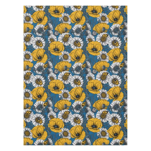 De weide is geel en blauw tafelkleed (Voorkant)