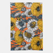 De weide is geel en blauw theedoek (Verticaal)