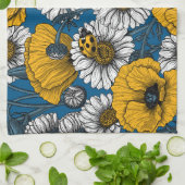 De weide is geel en blauw theedoek (Gevouwen)