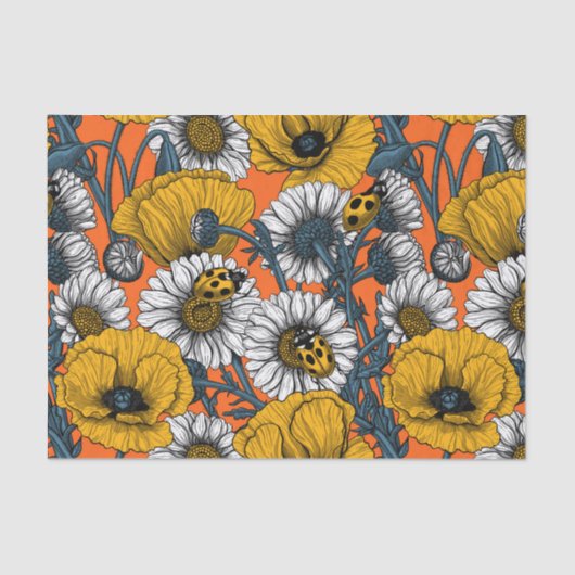 De weide is geel en blauw tissuepapier (Voorkant)