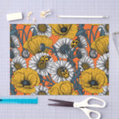 De weide is geel en blauw tissuepapier (Craft)