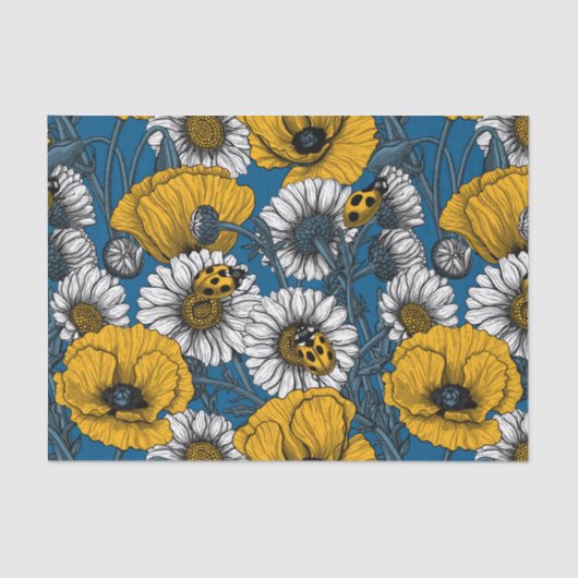 De weide is geel en blauw tissuepapier (Voorkant)