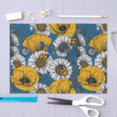 De weide is geel en blauw tissuepapier (Craft)