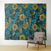 De weide is geel en blauw wandkleed (In Situ (horizontaal))