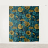 De weide is geel en blauw wandkleed (Voorkant)