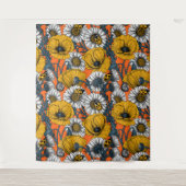 De weide is geel en blauw wandkleed (Voorkant)