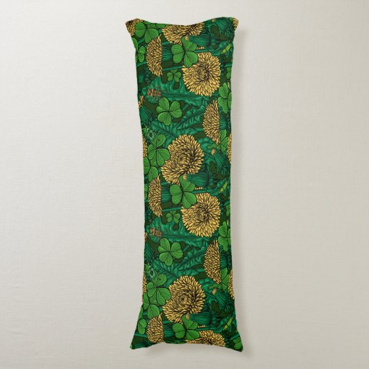 De weide is groen en geel lichaamskussen (Voorkant Verticaal)