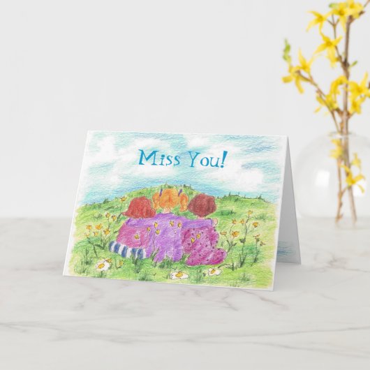 De Weide van de Bloem van de Zomer van drie Kaart (Gele Bloem)