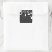 De weiden vierkante sticker (Tas)