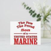 De weinige proud-zoon van een Amerikaanse marine Briefkaart (Staand voorkant)
