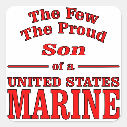 De weinige proud-zoon van een Amerikaanse marine Vierkante Sticker (Voorkant)