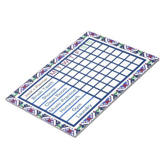 De wekelijkse Checklist Planner van de Mannen van  Notitieblok (Schuin)