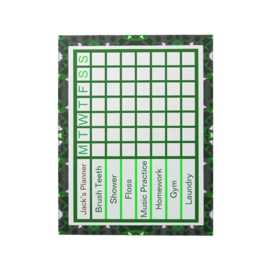 De wekelijkse Checklist Planner van de Mannen van Notitieblok (Linkerzijde)