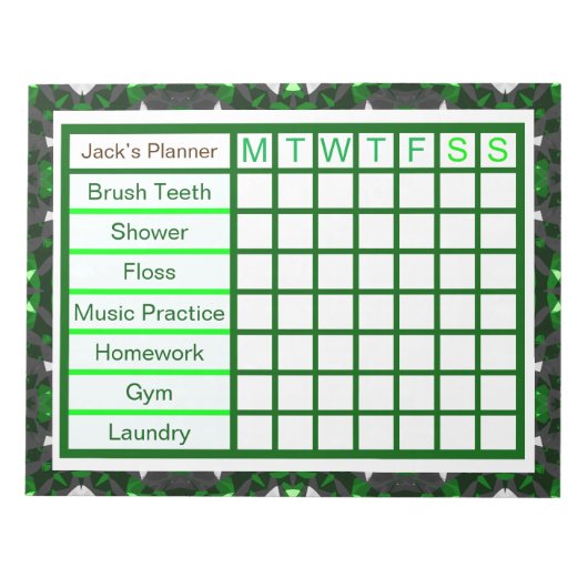 De wekelijkse Checklist Planner van de Mannen van Notitieblok (Voorkant)