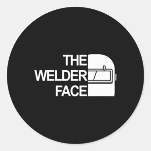 De Welder wordt geconfronteerd met het Welder Face Ronde Sticker