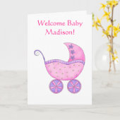 De welkom Naam van het Meisje van het Baby Kaart (Gele Bloem)