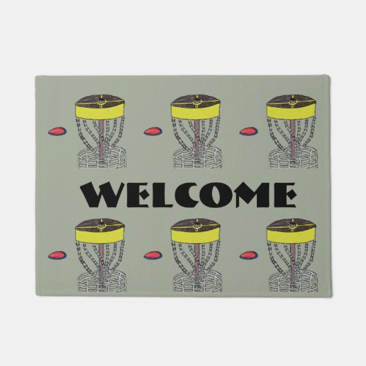 De welkomstklep van de Disc Golf Deurmat (Voorkant)