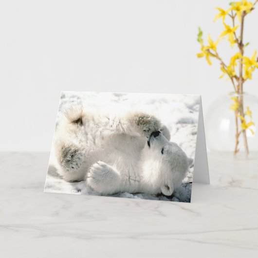 De Welp van de Ijsbeer Kaart (Gele Bloem)