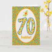 De Welse 70ste Kaart van de Verjaardag, de Oranje (Gele Bloem)