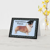 De Welse Gelukkige Afstuderen Corgi van Pembroke Kaart (Gele Bloem)