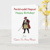 De Welse Groet van de Verjaardag van de Piraat Kaart (Gele Bloem)