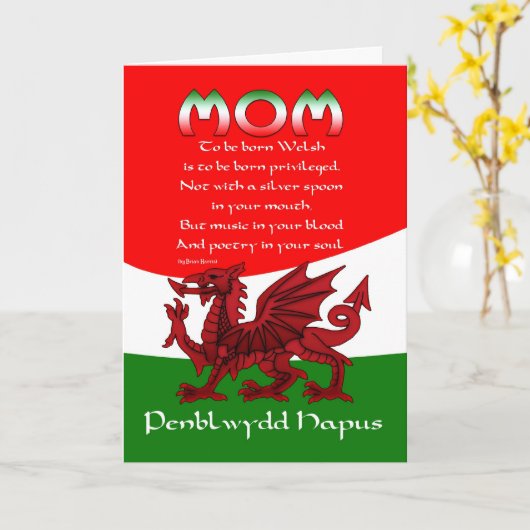 De Welse Kaart van de Verjaardag van het Mamma - (Gele Bloem)