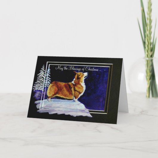 De Welse Kerstkaart Corgi van Pembroke Feestdagen Kaart (Voorkant)