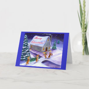 De Welse Kerstkaart Corgi van Pembroke Feestdagen Kaart