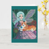 De Welse Wenskaarten Corgi van Pembroke Kaart (Gele Bloem)