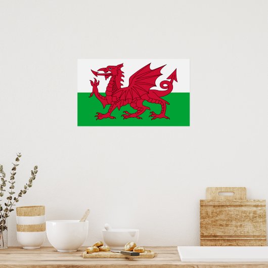 De Welsh Flag Poster (Keuken)