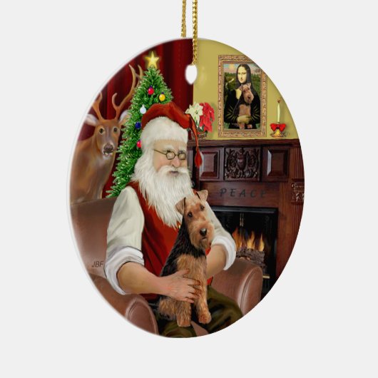 De Welsh Terrier van Santas Keramisch Ornament (Rechts)