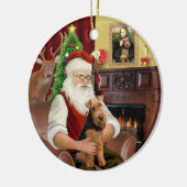 De Welsh Terrier van Santas Keramisch Ornament (Links)