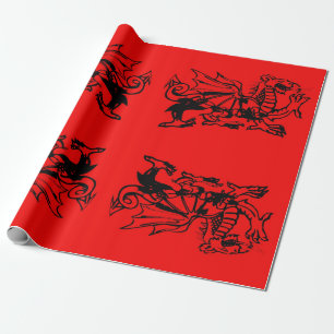 De Welshe draak van Wales. Cadeaupapier