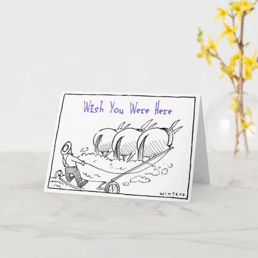 De wens u was hier kaart (Gele Bloem)