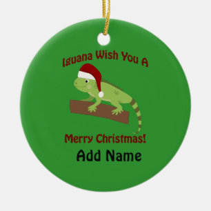 De Wens van de leguaan u Vrolijke Kerstmis Keramisch Ornament