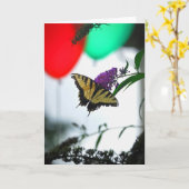 De Wens van de Verjaardag van de ballon Kaart (Gele Bloem)