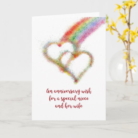 De Wens van het Jubileum voor Nicht en haar Vrouw Kaart (Gele Bloem)