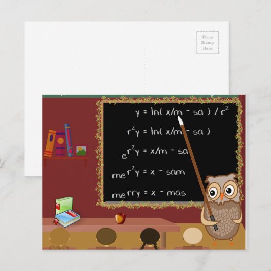 De Wens van Kerstmis van de wiskunde Feestdagenkaart (Voorkant / Achterkant)
