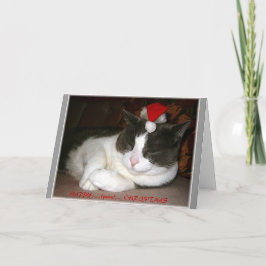 De Wens van Kerstmis van een Kat Feestdagen Kaart (Voorkant)