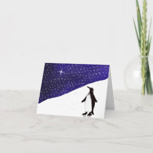 De wens van Kerstmis van een pinguïn Feestdagen Kaart