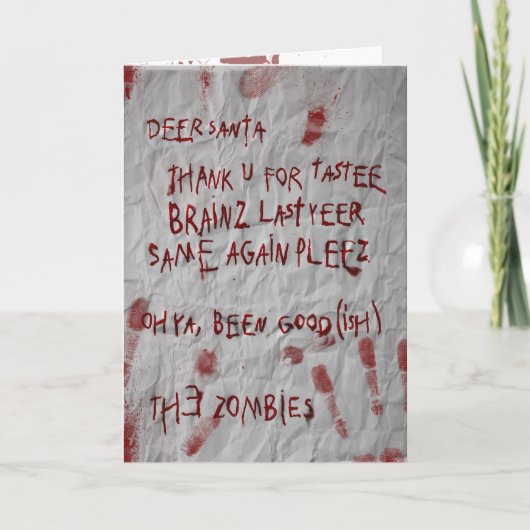 de wens van zombieënKerstmis Feestdagen Kaart (Voorkant)