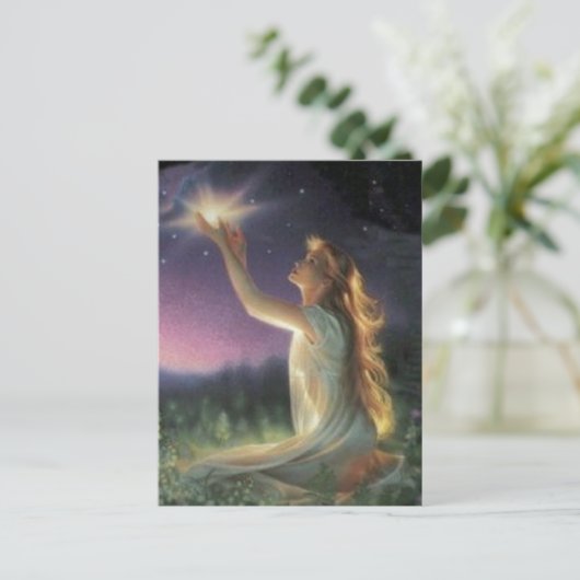 De wensen tussen de sterren briefkaart (Staand voorkant)