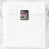 De wensen tussen de sterren ronde sticker (Tas)