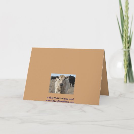 De Wensen van afstuderen - Leuke Witte Koe - Kaart (Achterkant)