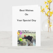 De wensen van Amerikaanse elanden op uw verjaardag Kaart (Gele Bloem)