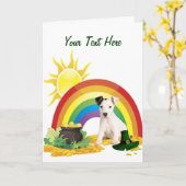 De Wensen van de Dag van Russell Terrier St. Kaart (Gele Bloem)